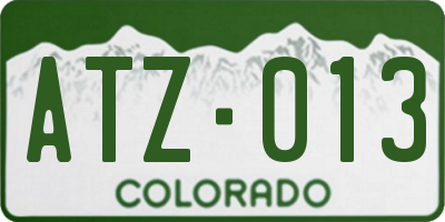 CO license plate ATZ013