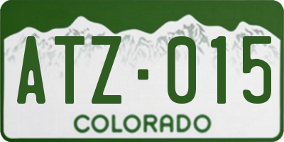 CO license plate ATZ015