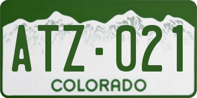 CO license plate ATZ021