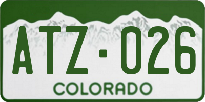 CO license plate ATZ026