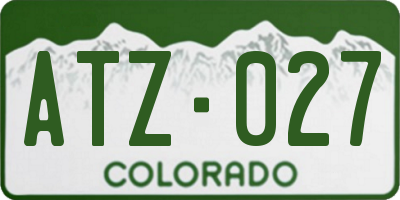 CO license plate ATZ027