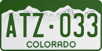 CO license plate ATZ033