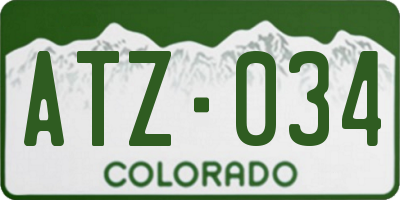CO license plate ATZ034