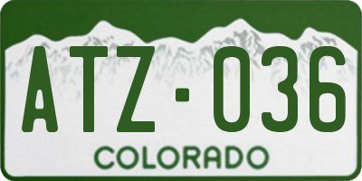 CO license plate ATZ036