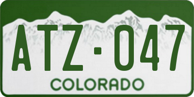 CO license plate ATZ047