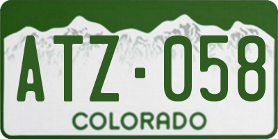 CO license plate ATZ058