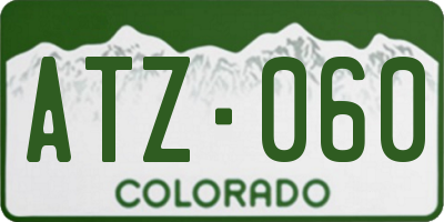 CO license plate ATZ060