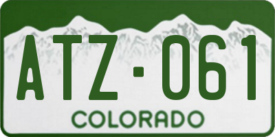 CO license plate ATZ061