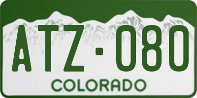 CO license plate ATZ080