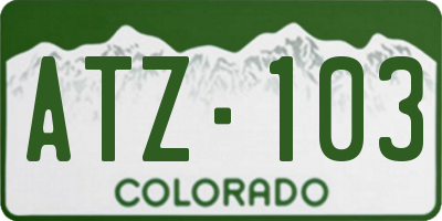 CO license plate ATZ103