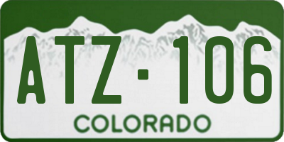 CO license plate ATZ106