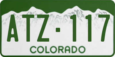 CO license plate ATZ117