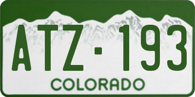 CO license plate ATZ193