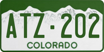 CO license plate ATZ202