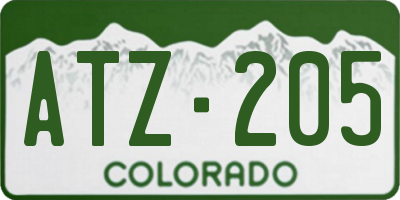 CO license plate ATZ205