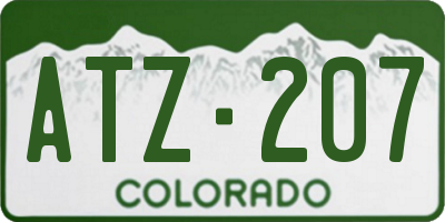 CO license plate ATZ207