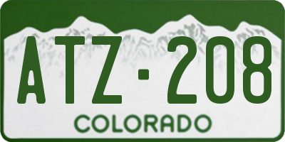 CO license plate ATZ208