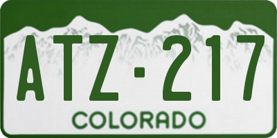 CO license plate ATZ217