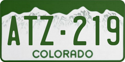 CO license plate ATZ219