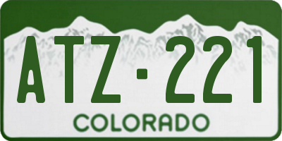 CO license plate ATZ221