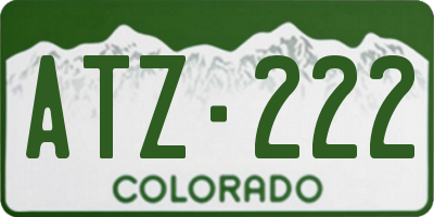 CO license plate ATZ222