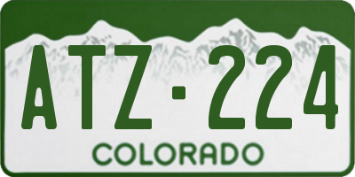 CO license plate ATZ224
