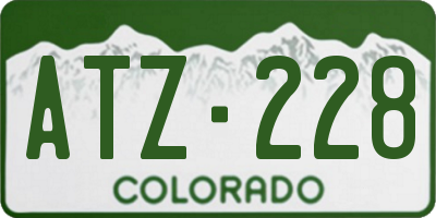 CO license plate ATZ228