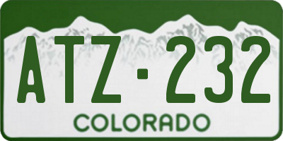 CO license plate ATZ232