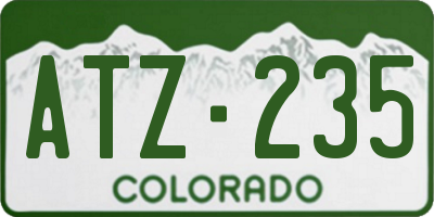 CO license plate ATZ235
