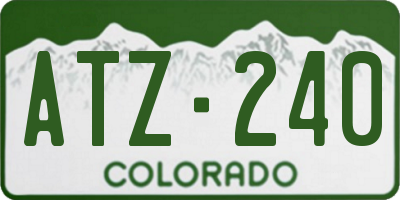 CO license plate ATZ240