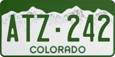 CO license plate ATZ242