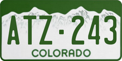 CO license plate ATZ243