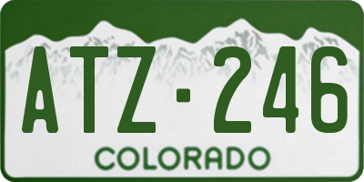 CO license plate ATZ246