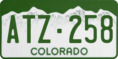 CO license plate ATZ258