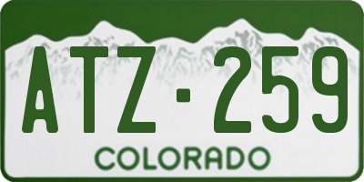 CO license plate ATZ259