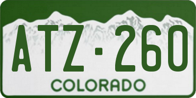 CO license plate ATZ260