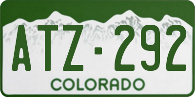 CO license plate ATZ292