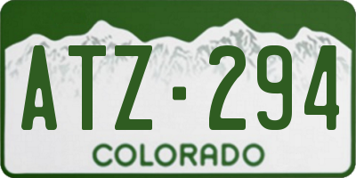 CO license plate ATZ294