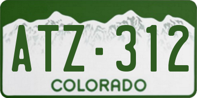 CO license plate ATZ312