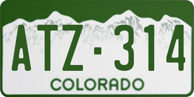 CO license plate ATZ314