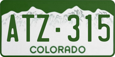 CO license plate ATZ315