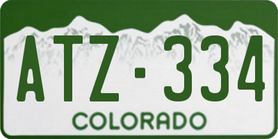 CO license plate ATZ334