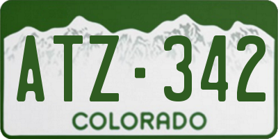 CO license plate ATZ342
