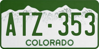 CO license plate ATZ353