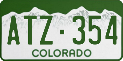 CO license plate ATZ354