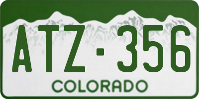 CO license plate ATZ356
