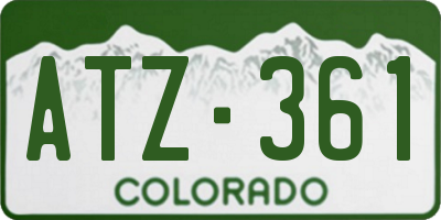CO license plate ATZ361