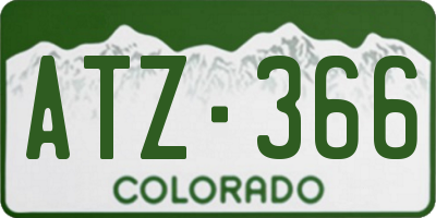 CO license plate ATZ366