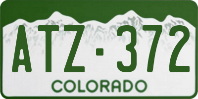 CO license plate ATZ372