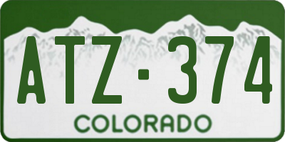 CO license plate ATZ374